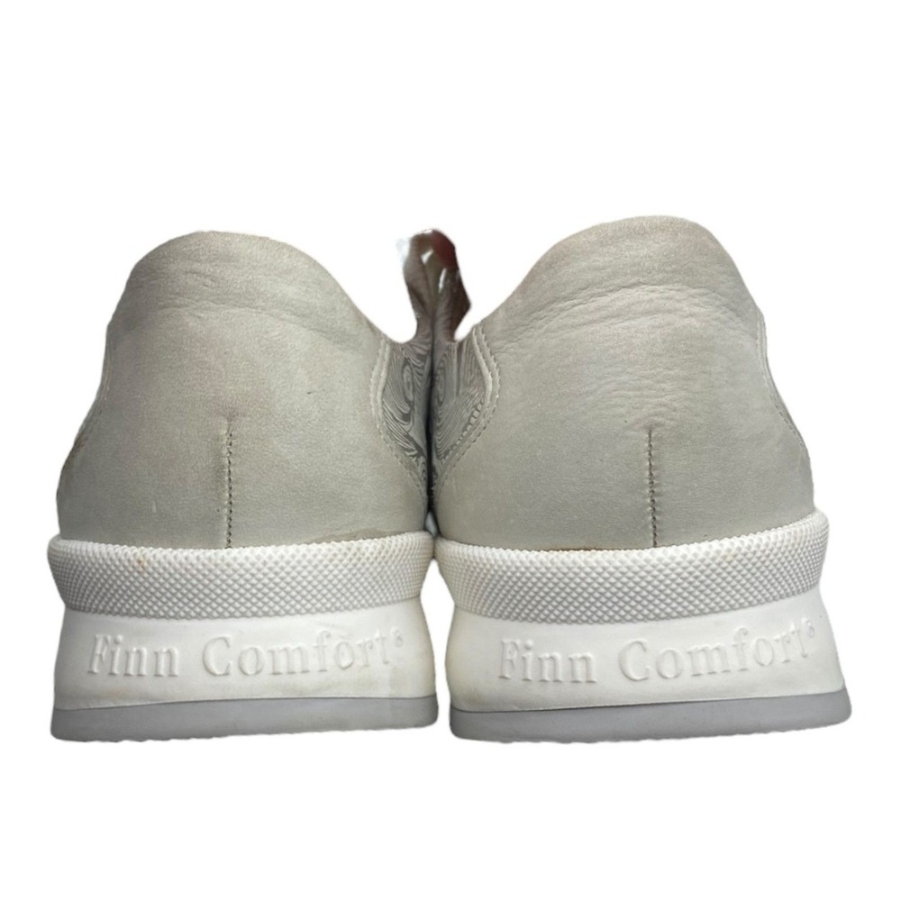 Finn Comfort Womens 6.5 Silver Swirl Leather Lace‎ Up Walking Sneakers Germany - Picture 6 of 15